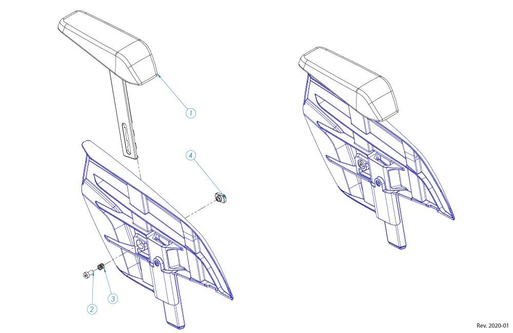 Osłona boczna wózka inwalidzkiego Panthera Bambino 3 z podłokietnikiem schemat